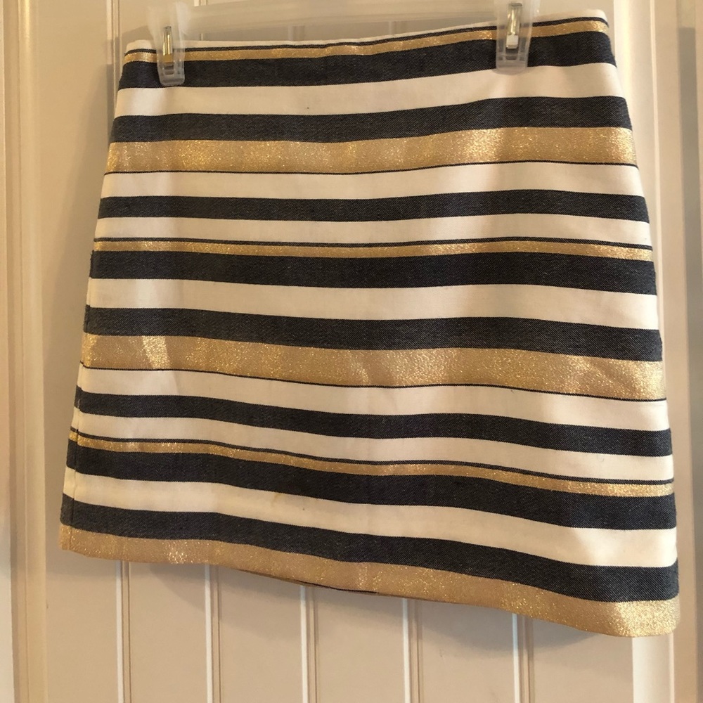 J CREW size 2 striped tight mini skirt